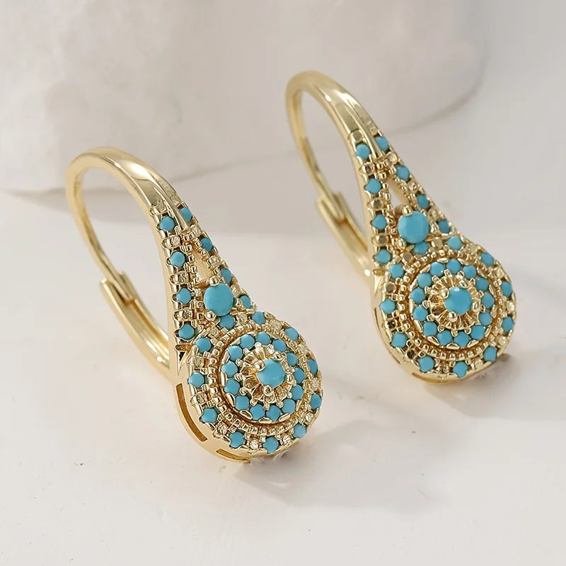 MIZUMI — Turquoise Mosaic Teardrop Earrings