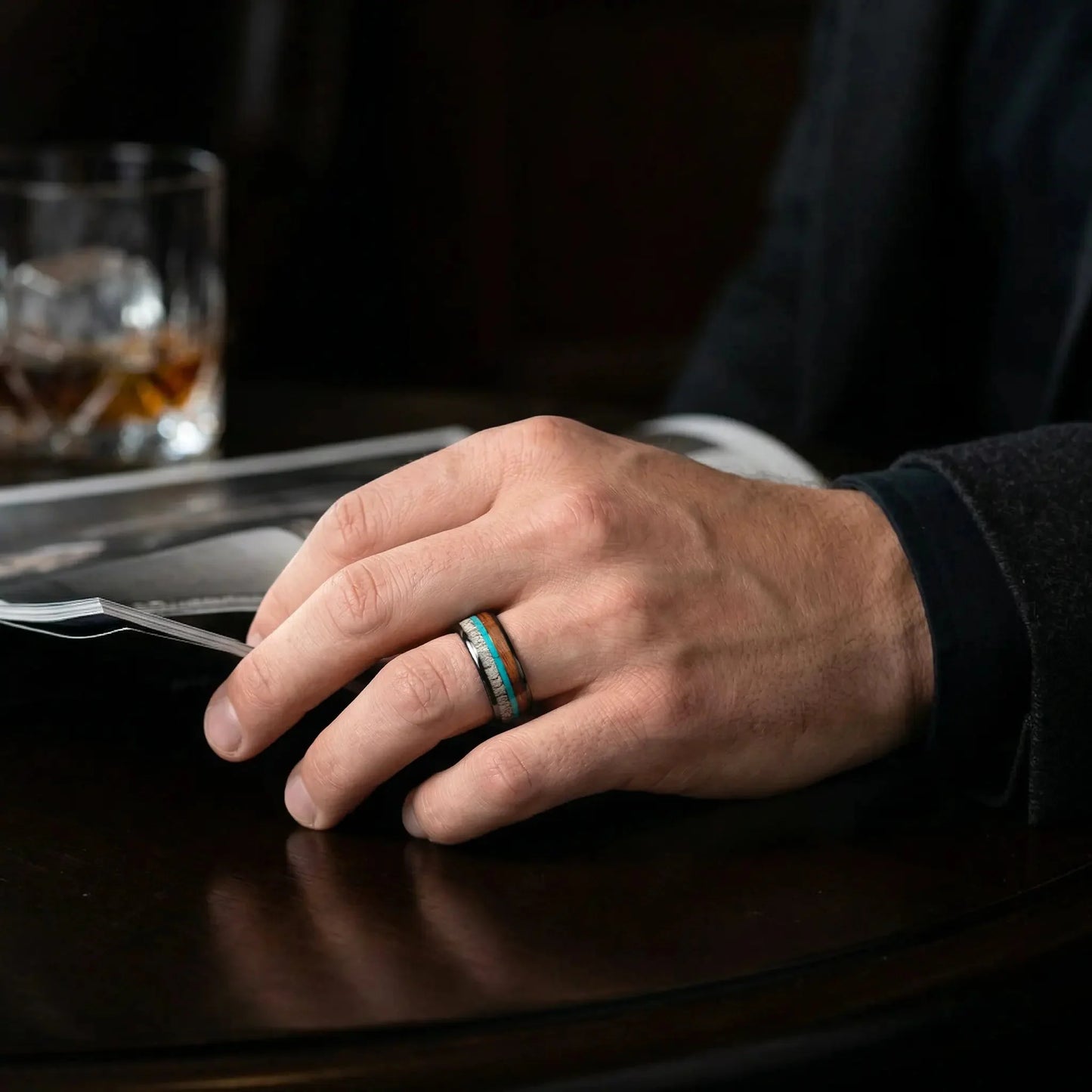 AOISHI — Antler & Turquoise Ring