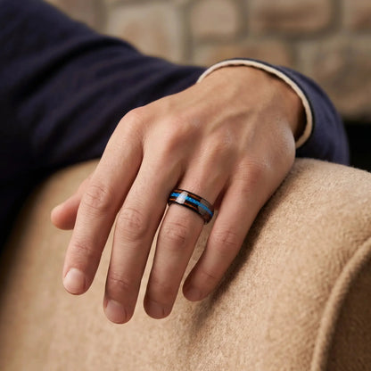 AOKAMI — Blue Opal & Oak Ring