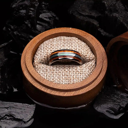 MIRAI SHORE — Abalone & Koa Wood Ring