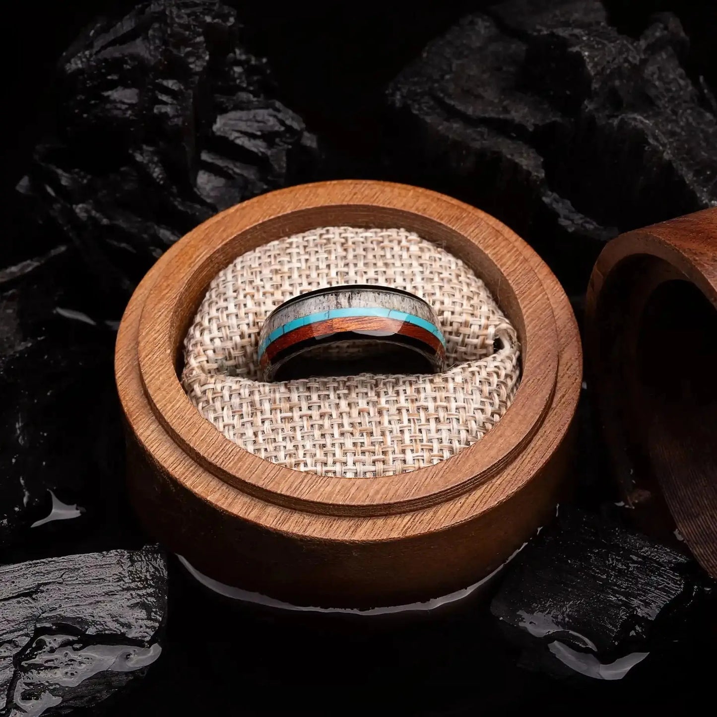 AOISHI — Antler & Turquoise Ring