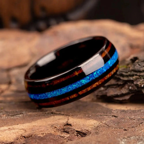 AOKAMI — Blue Opal & Oak Ring