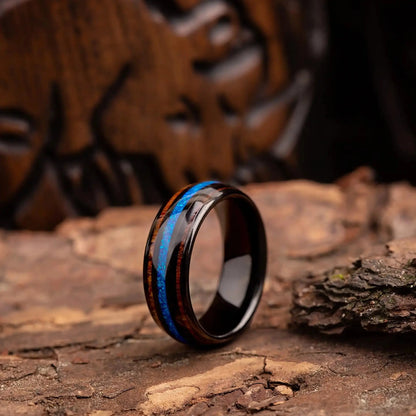 AOKAMI — Blue Opal & Oak Ring