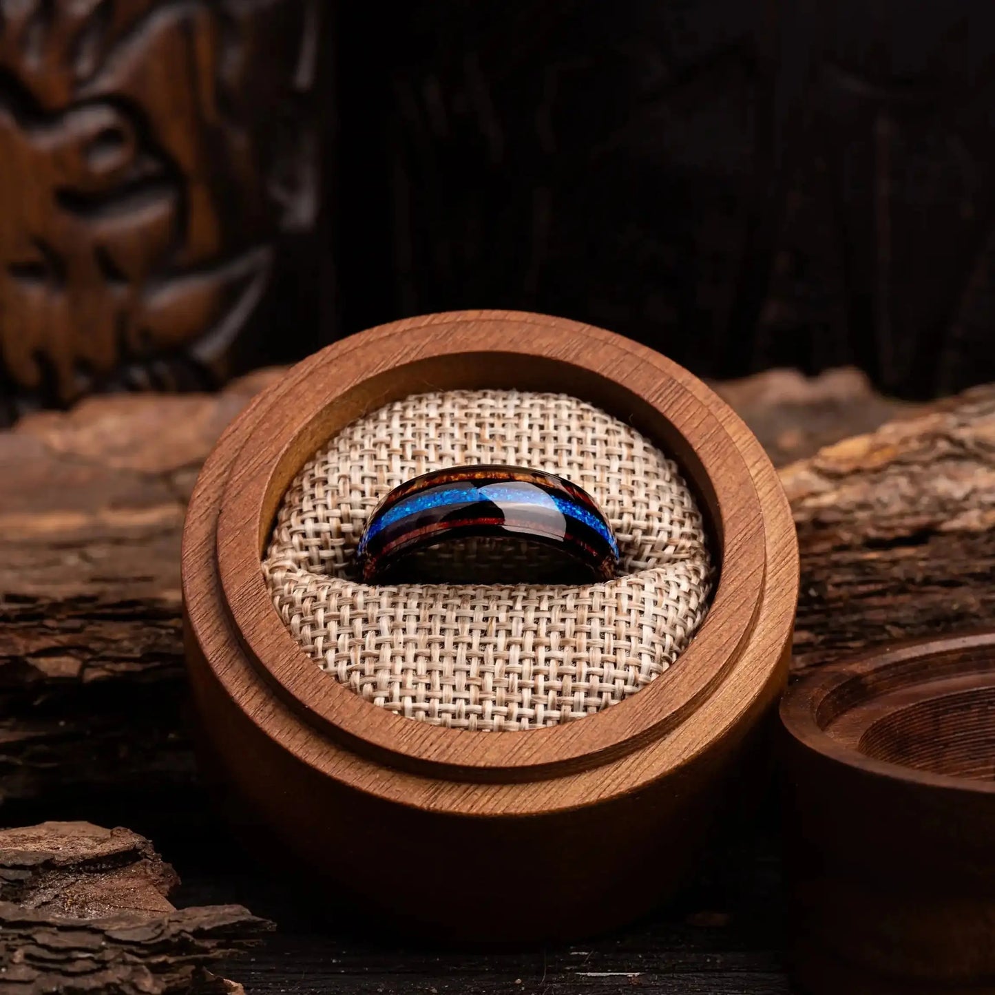 AOKAMI — Blue Opal & Oak Ring