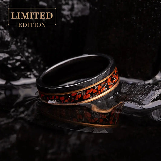 TERRA ANTIQUE — Dinosaur Fossil & Meteorite Ring
