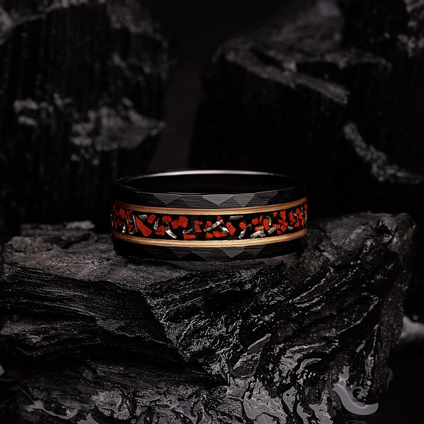 TERRA ANTIQUE — Dinosaur Fossil & Meteorite Ring
