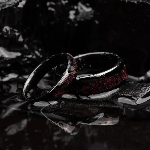 HONO no KIZUNA set — Fire Opal Couple Rings