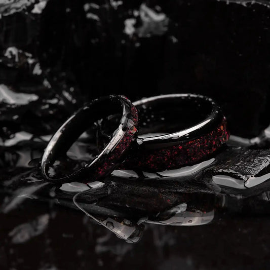 HONO no KIZUNA set — Fire Opal Couple Rings