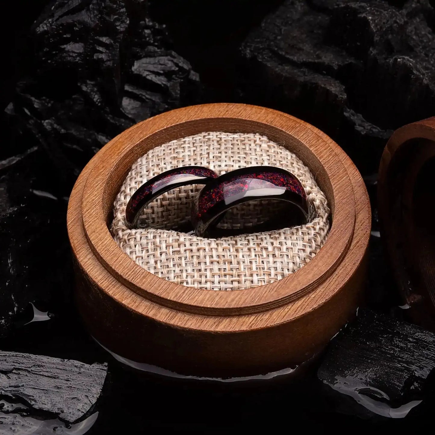 HONO no KIZUNA set — Fire Opal Couple Rings