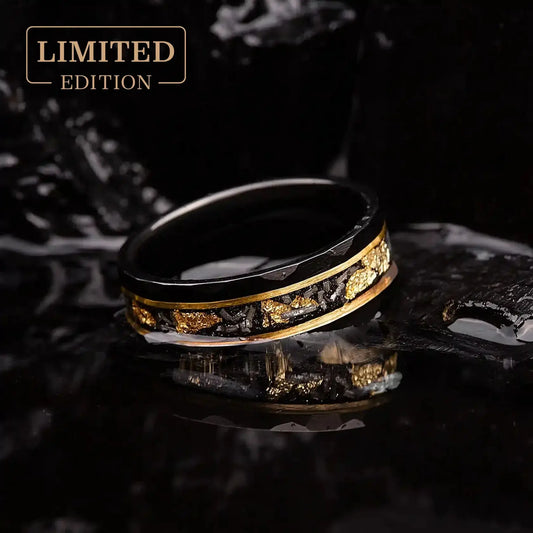 HOSHI no SOKU — Gold Leaf & Meteorite Ring