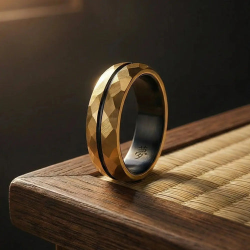 HIBIKI — Gold Faceted Ring