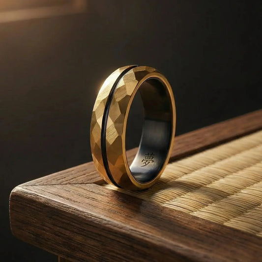 HIBIKI — Gold Faceted Ring