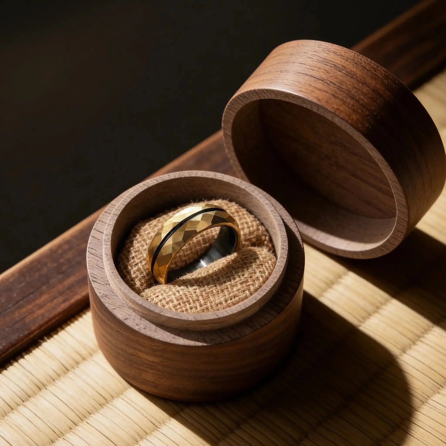 HIBIKI — Gold Faceted Ring
