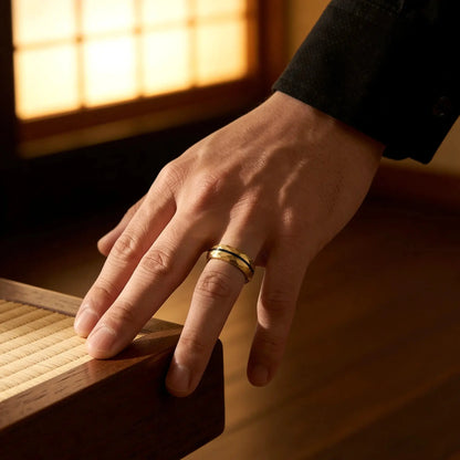 HIBIKI — Gold Faceted Ring