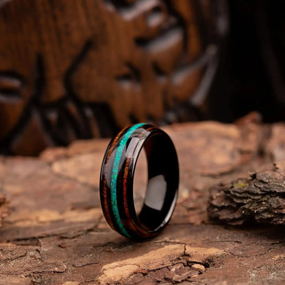 MIDORIHOSHI — Green Opal & Oak Ring