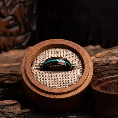 MIDORIHOSHI — Green Opal & Oak Ring