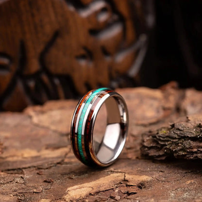 EMERALD — Green Opal & Oak Ring