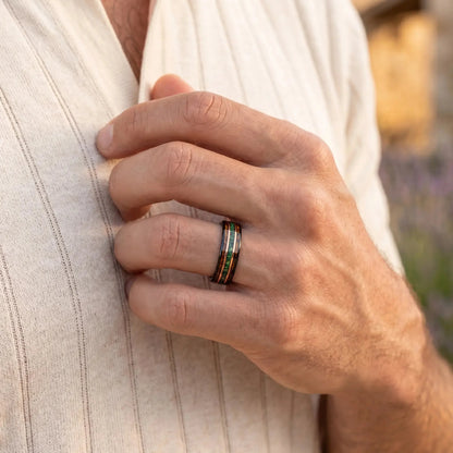 MIDORI no MICHI — Moss Agate & Oak Ring