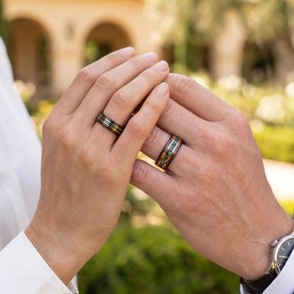 MIDORI no MICHI set — Moss Agate Couple Rings