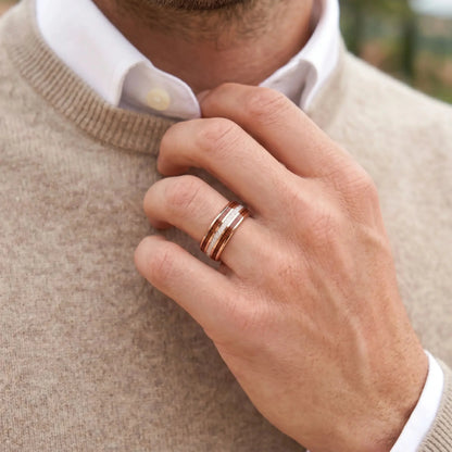 MIKADO — Crushed Pearl & Koa Wood Ring