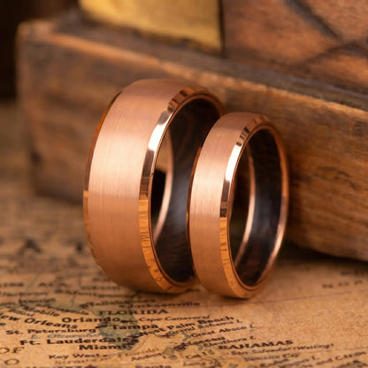 MOKUME set — Wenge Wood Couple Rings