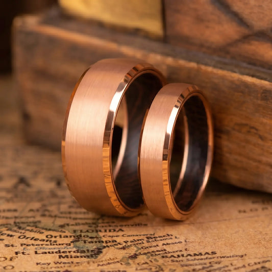 MOKUME set — Wenge Wood Couple Rings