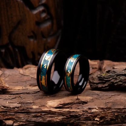 RYOKO — Gold & Green Opal Couple Rings