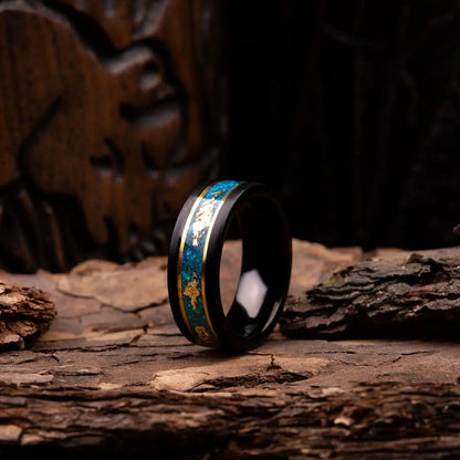 RYOKO — Green Opal & Gold Leaf Band
