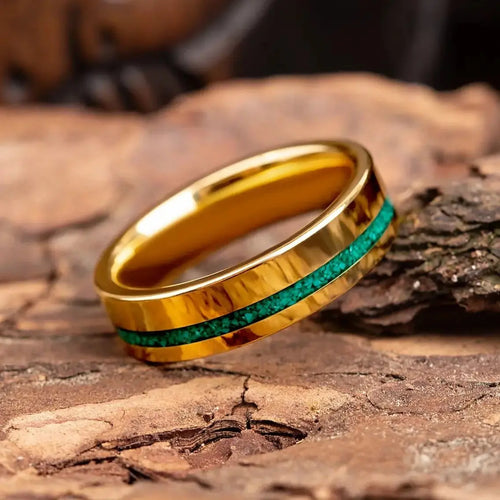 MIDORI-ISHI — Gold Malachite Ring