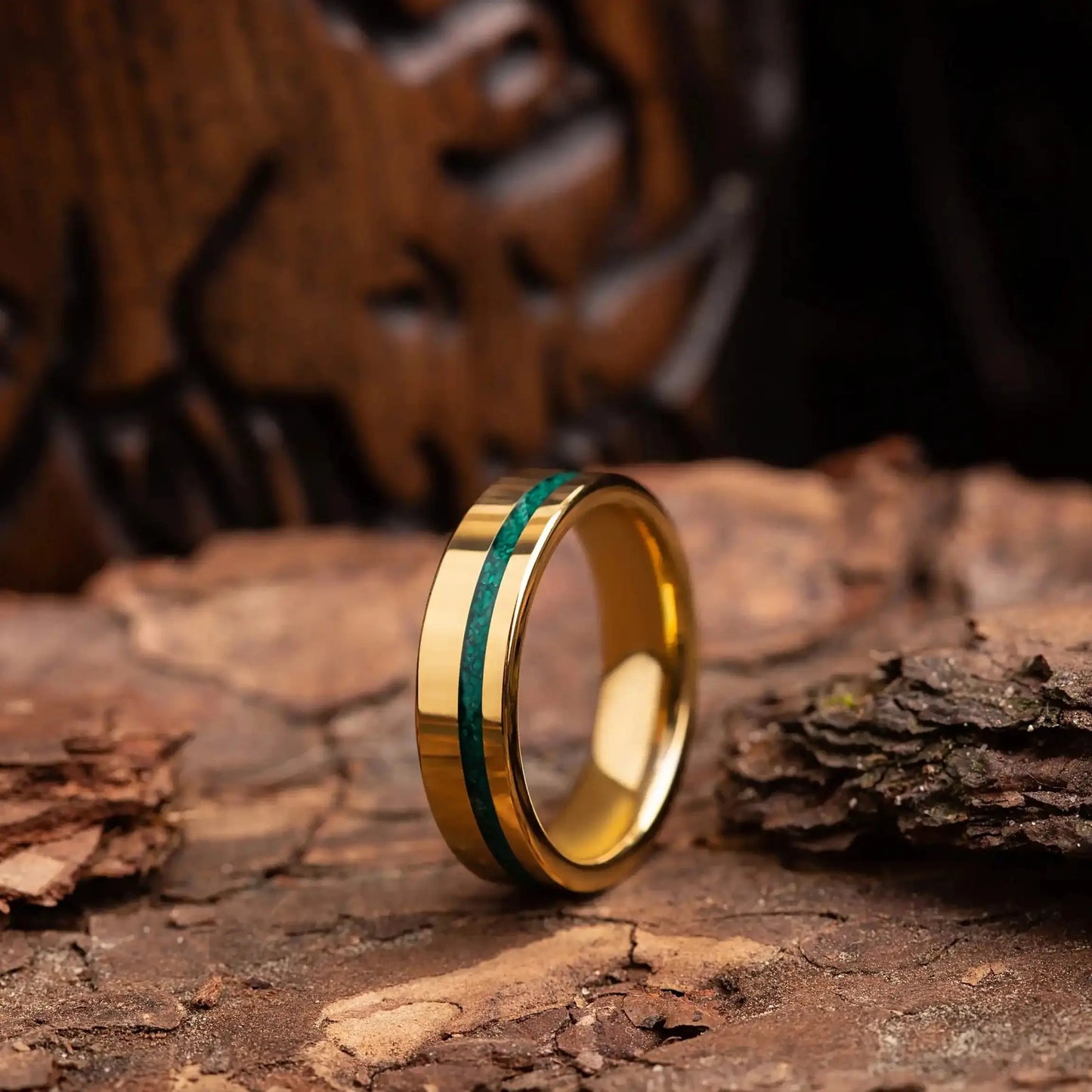MIDORI-ISHI — Gold Malachite Ring