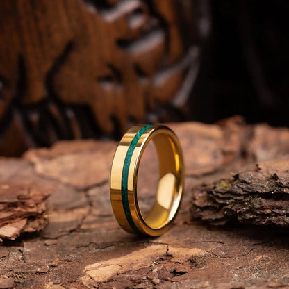 MIDORI-ISHI — Gold Malachite Ring
