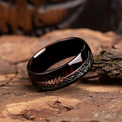 ISHI no MORI — Meteorite & Rosewood Ring