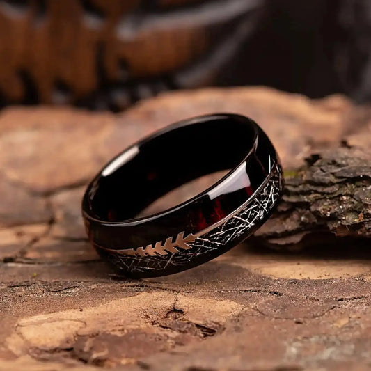 ISHI no MORI — Meteorite & Rosewood Ring