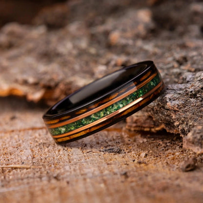 MIDORI no MICHI — Moss Agate & Oak Ring