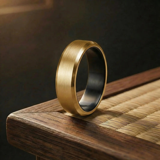AKARI — Gold Ceramic Ring