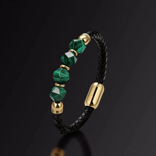 SAN-KAWA — Malachite Braided Bracelet