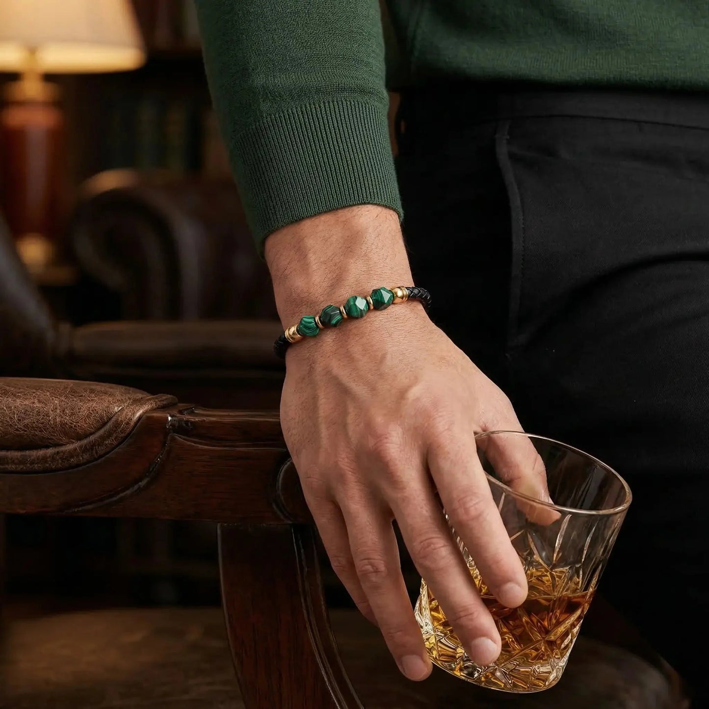 SAN-KAWA — Malachite Braided Bracelet