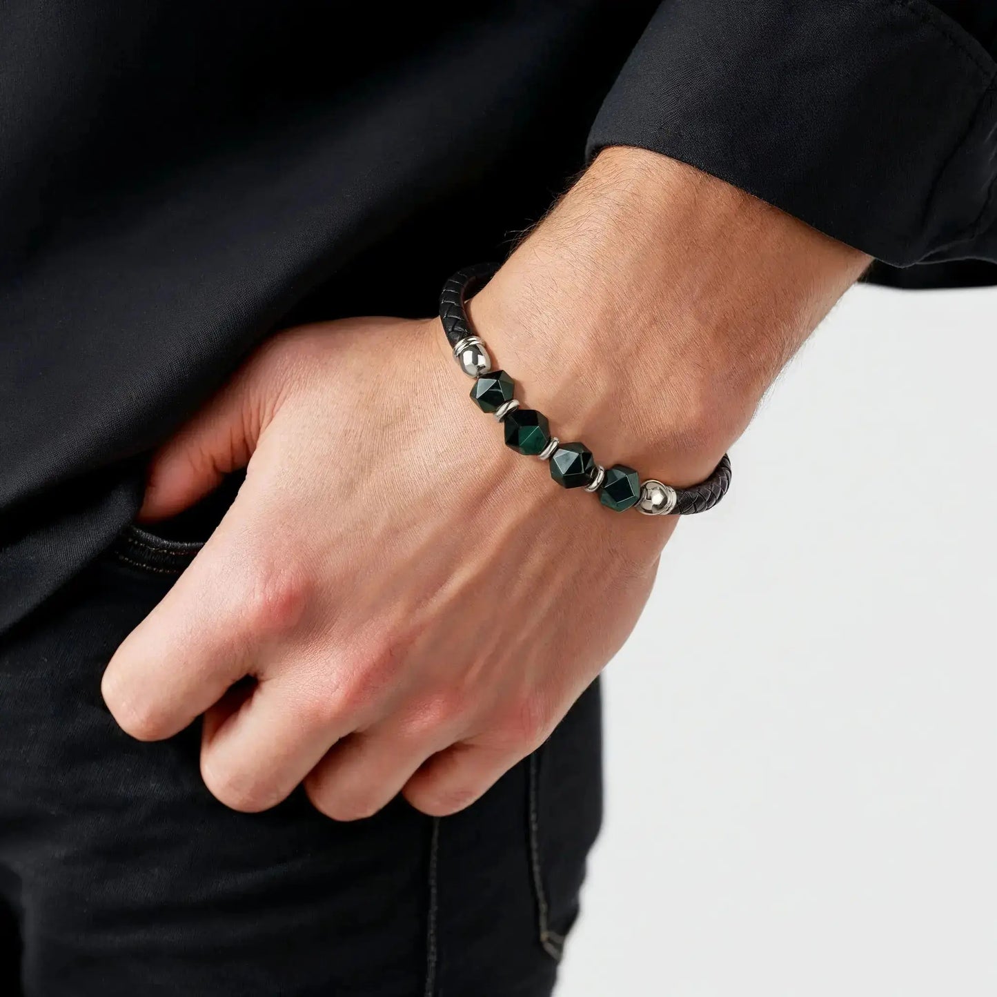 SAN-KAWA — Malachite Braided Bracelet