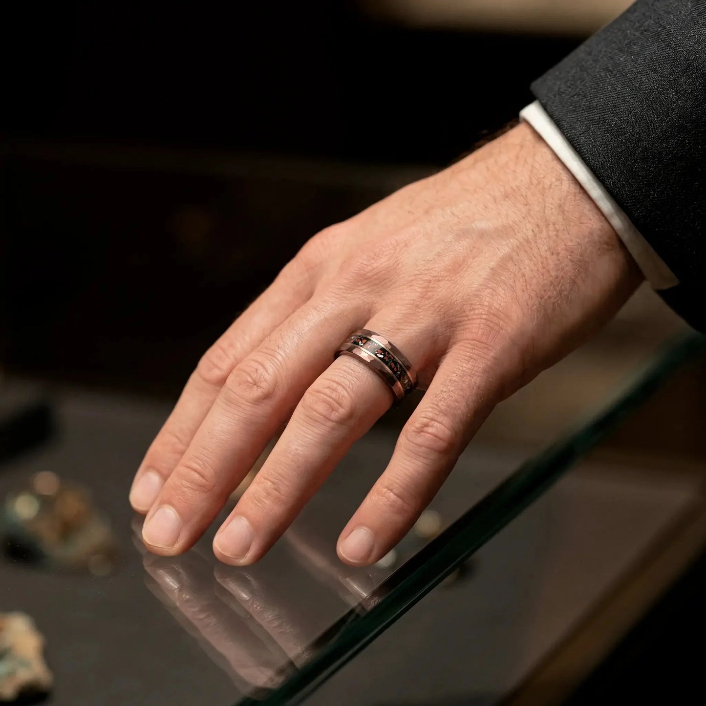 TERRA ANTIQUE — Dino Fossil & Meteorite Ring