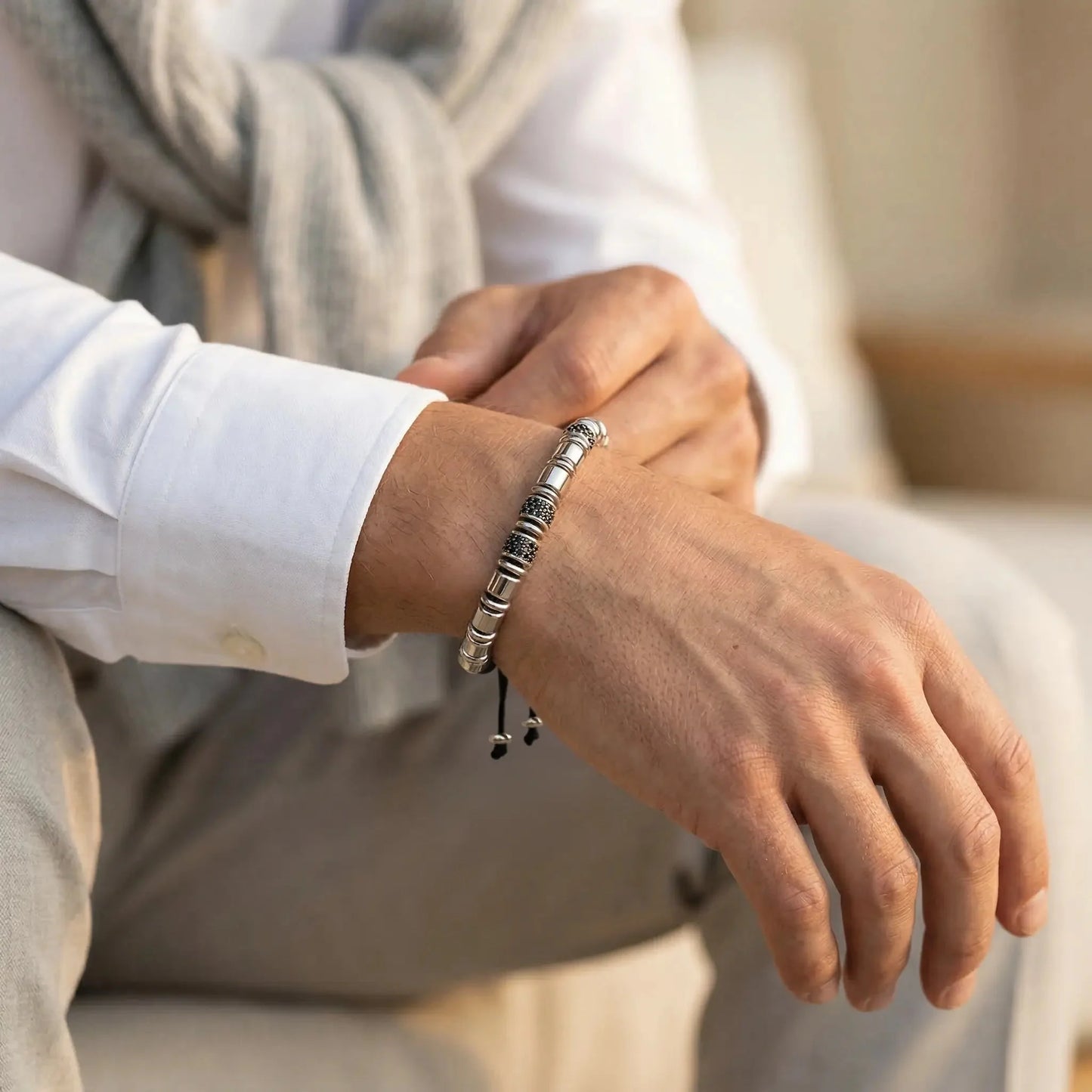 YORU — Obsidian Platinum Bracelet