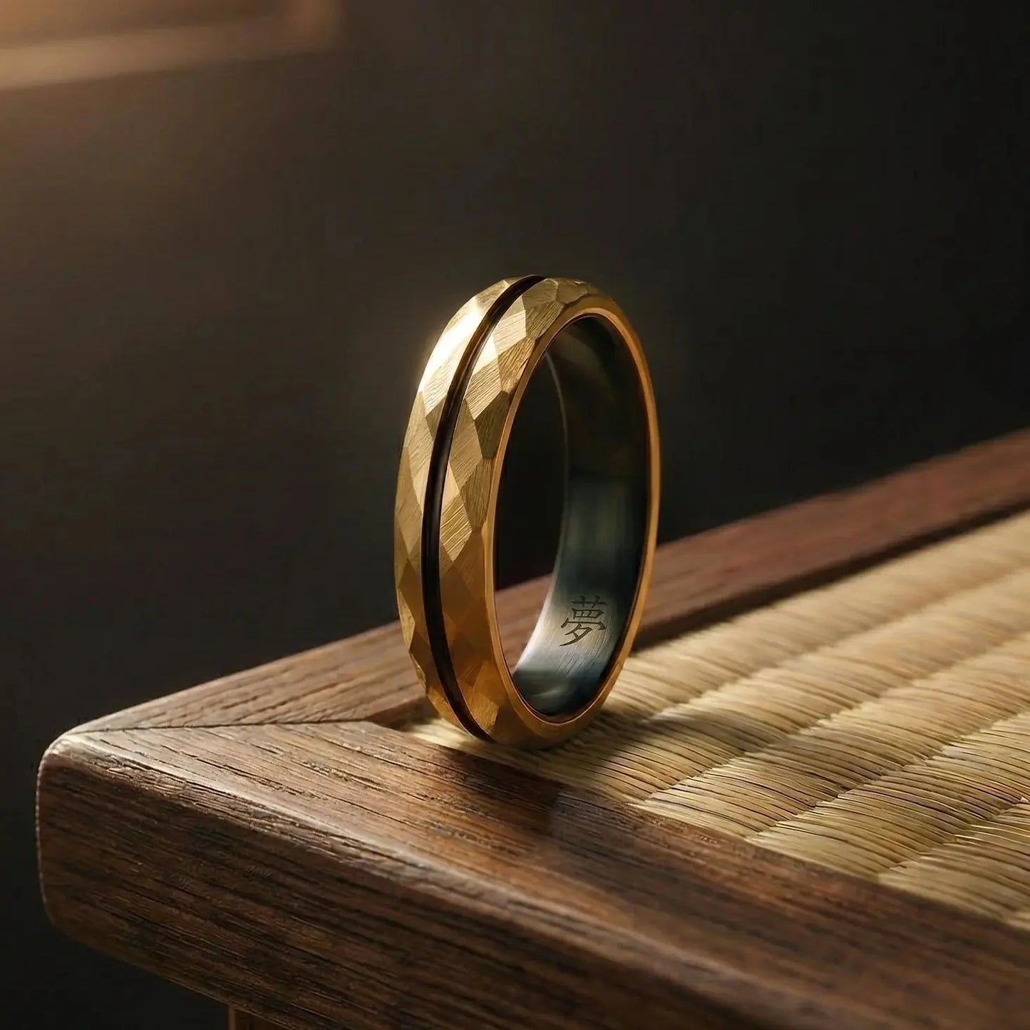 HIBIKI — Gold Faceted Ring
