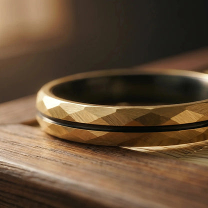 HIBIKI — Gold Faceted Ring