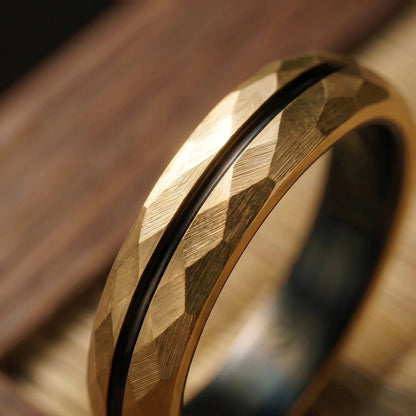 HIBIKI — Gold Faceted Ring