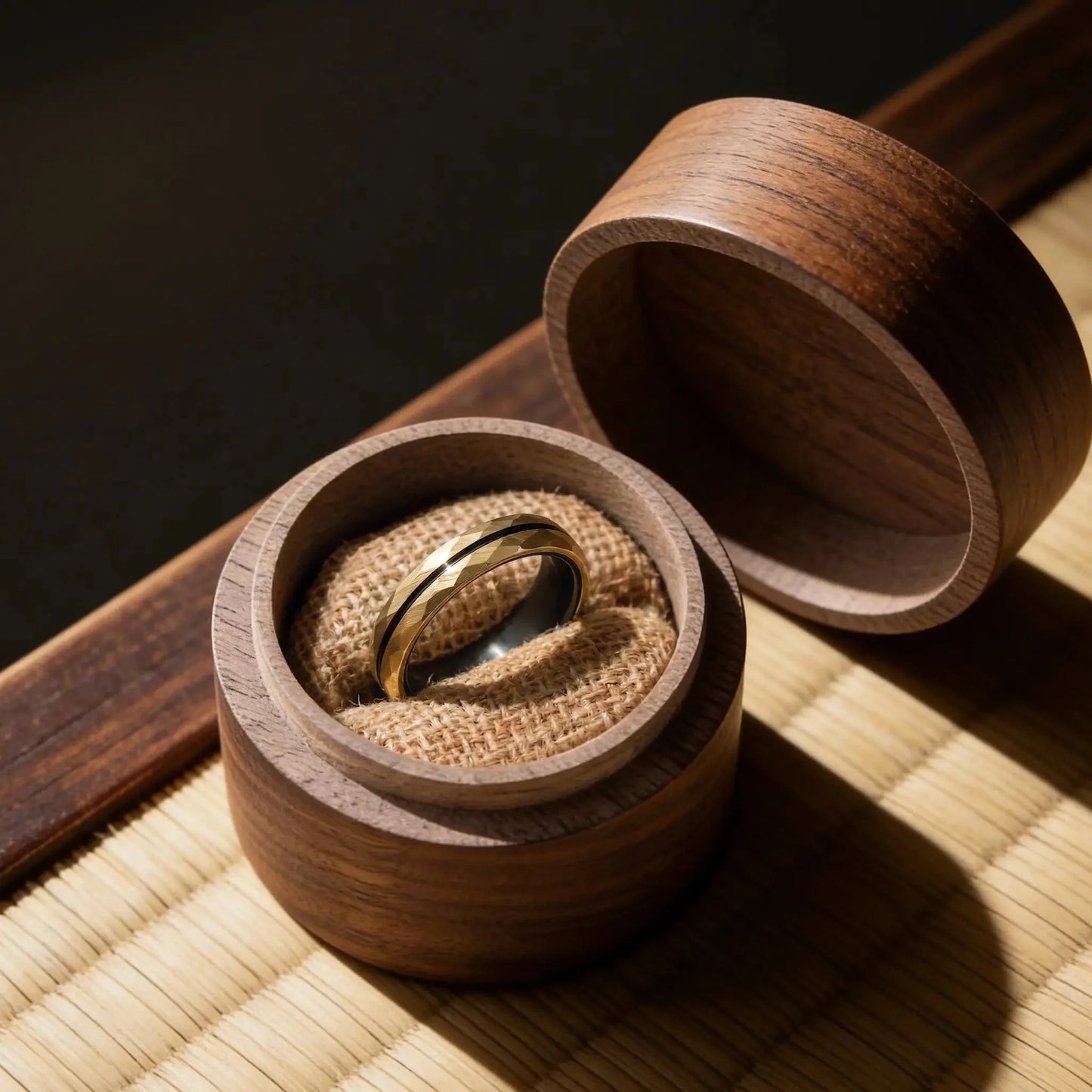HIBIKI — Gold Faceted Ring