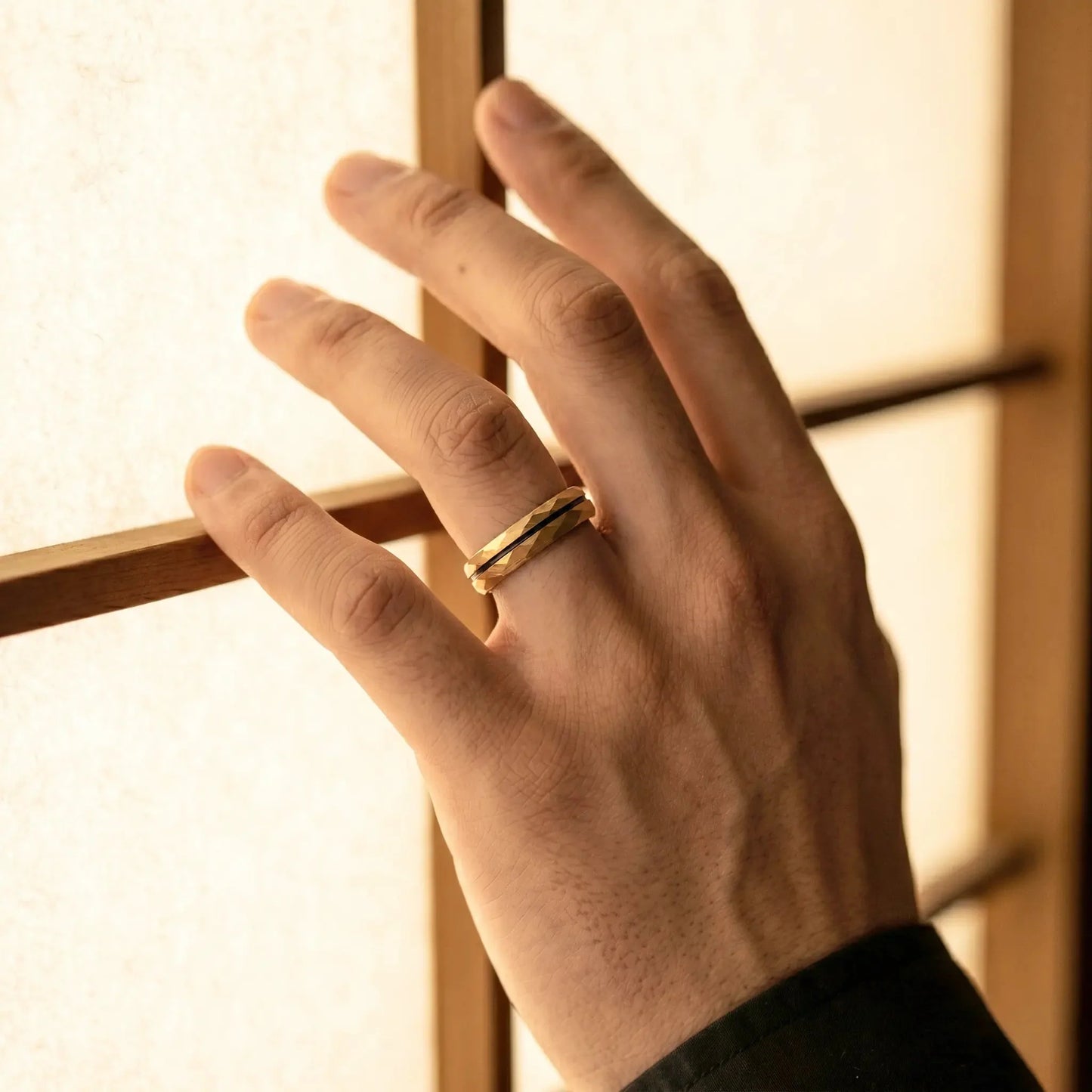 HIBIKI — Gold Faceted Ring