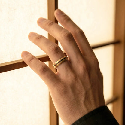 HIBIKI — Gold Faceted Ring
